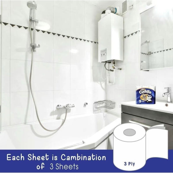 Panda Cuddle 3 Ply Soft Quilted 90 Non Scented Toilet Rolls 45 x 2 Original Toilet Roll Bulk Buy