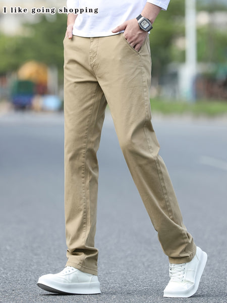 [Tongtongbang Selection OBM] 2pcs Set of Stretch Men'S Chino Pants, Light Business Semi-Formal Casual Straight Trousers