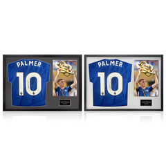Cole Palmer Signed Framed Chelsea Football Shirt Including 1 Photo in 2 Options: White or Black Mount