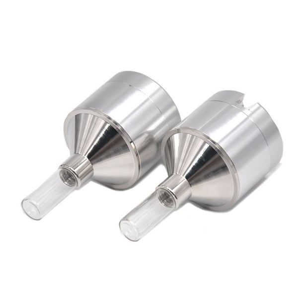 Metal Powder Hand Spice Mill Funnel Food Container Kitchen Tools Herb Grinder Hand Crusher with Glass Snuff Bottle
