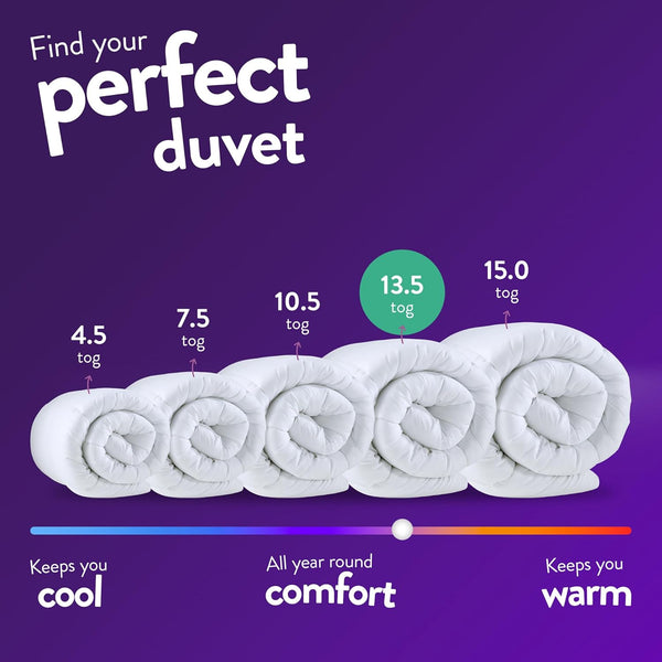 Slumberdown Feels like down King Size Duvet 13.5 Tog - Ultra Soft Extra Warm & Snuggly King Quilt for Cold Winter Nights | UK Made, Non-Allergenic & Washable (225 X 220Cm)