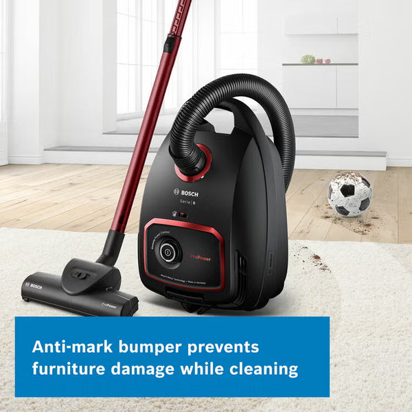 Bosch BGL6POWGB Series 6 Pro Power Bagged Cylinder Vacuum Cleaner in Black