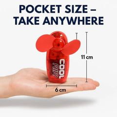 3 x Handheld Mini Fan - Battery Operated - Portable Pocket Cooling Fans