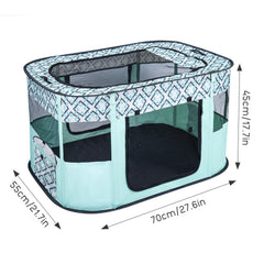 Youyijia Foldable Pet Playpen, Portable Dog Cat Playpen, Soft Portable Dog Crate, Outdoor/Indoor Exercise Kennel, Dog Cage for Pets (Yellow S: 70X55X45Cm)