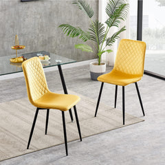mcc direct Set of 2 Designer Velvet Chairs Fabric Dining Chairs with Metal Legs-Lexi Chairs