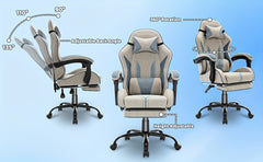 Gaming Chair Computer Chair Office Chair Racing Chair Desk Chair Swivel Chair Cute Gamer Chair Ergonomic Chair with Footrest And Backrest Support, Chair for Adult Gray