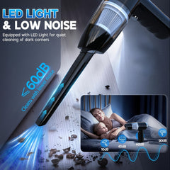 [Car Wireless Vacuum Cleaner] 15000Pa Large Suction Power Handheld And Portable, Long Battery Life Fast Charging with Flat Suction Head, Powerful Vacuuming, Hair Removal, Pet Hair, Nook And Cranny Cleaning, Dust And Hair In The , And Suck It Up