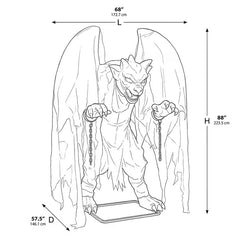 Halloween 7.5Ft (2.3M) Animated Gargoyle with Lights & Sounds