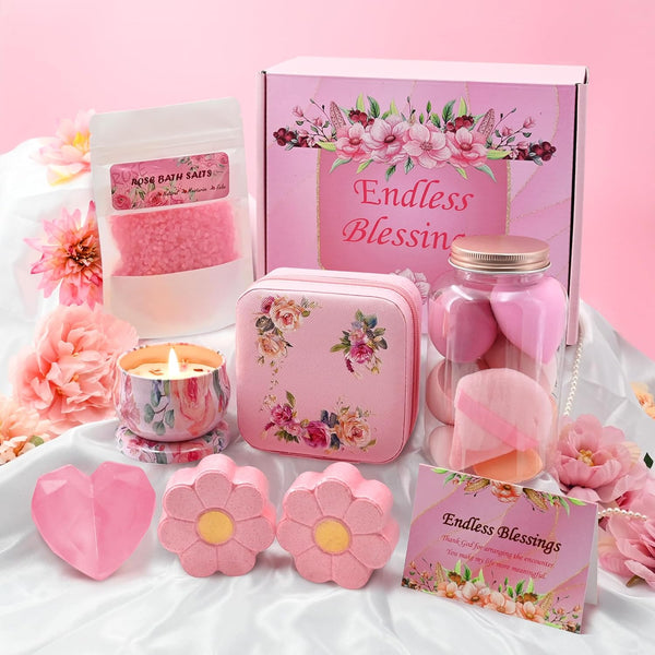 Pamper Birthday Gifts for Women, Unique Friend Gifts for Her, Lavender Self Care Get Well Soon Gifts Set for Mum Sister Wife, Spa Bath Set Bath Bombs Present, Christmas Valentines Mothers Day Gift Box