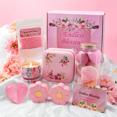 Pamper Birthday Gifts for Women, Unique Friend Gifts for Her, Lavender Self Care Get Well Soon Gifts Set for Mum Sister Wife, Spa Bath Set Bath Bombs Present, Christmas Valentines Mothers Day Gift Box