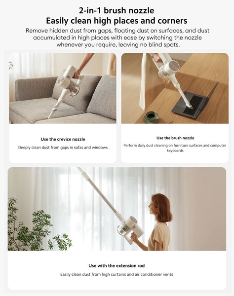 Xiaomi Vacuum Cleaner G20, with 2-in-1 brush nozzle for home sweeping cleaning, 25000Pa strong cyclone suction, 0.66L dust cup, handheld vacuum cleaner