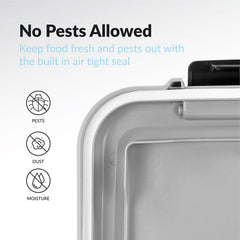 20 Litre Airtight Pet Food Storage Container With Plastic Measuring Scoop Treats For Pet Dog Cat Animal Dry Food Dispenser With Casters, Grey
