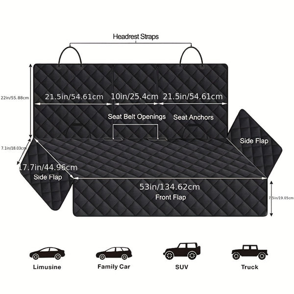 Pet Car Seat Cover Dog Safety Protector Mat Rear Back Seat Hammock