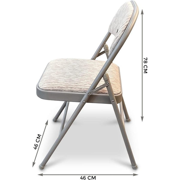 Crystals Deluxe Fabric Padded with Heavy Duty Steel Metal Frame Folding Back Rest Chair for Home Garden Office Computer Desk (1)
