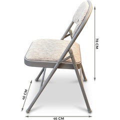 Crystals Deluxe Fabric Padded with Heavy Duty Steel Metal Frame Folding Back Rest Chair for Home Garden Office Computer Desk (1)