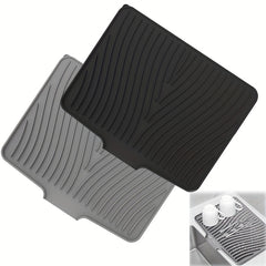 Silicone Kitchen Sink Drying Mat Rectangle Non Slip Worktop Saver Dish Drainer