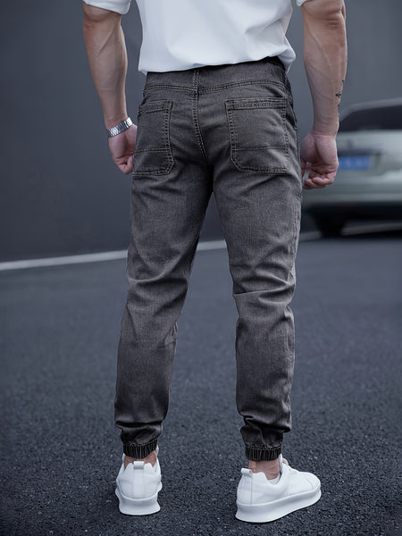 New Men's Washed Jeans for Spring and Autumn, Fashionable Ankle Pants, Comfortable Casual Trousers