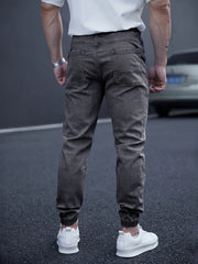 New Men's Washed Jeans for Spring and Autumn, Fashionable Ankle Pants, Comfortable Casual Trousers