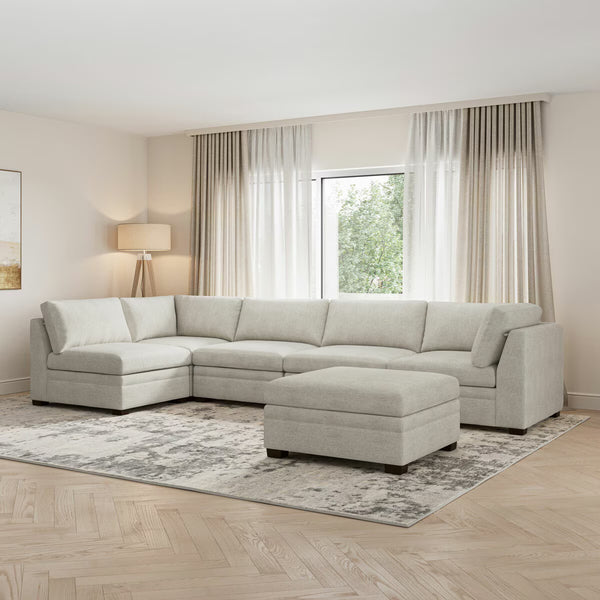 Thomasville Tisdale Taupe 6 Piece Modular Fabric Sofa