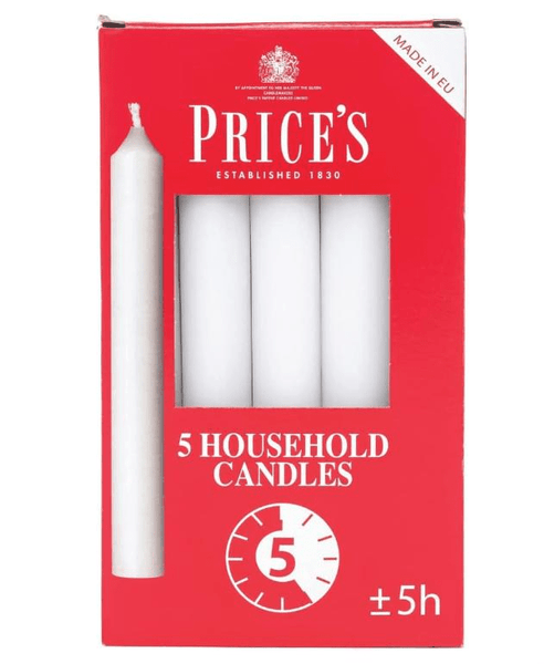 3 x Price'S Household Candles 5 Pack - 5 Hour Burn Time