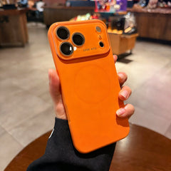 Phone Case - A Premium Minimalist Orange Magnetic Phone Case with Lens Protection, Fingerprint Resistance, And Wireless Charging Support, Designed for The for Iphone 17/16/15/14/13 Pro Max/Plus. This Stylish Business Phone Protector Features Precise