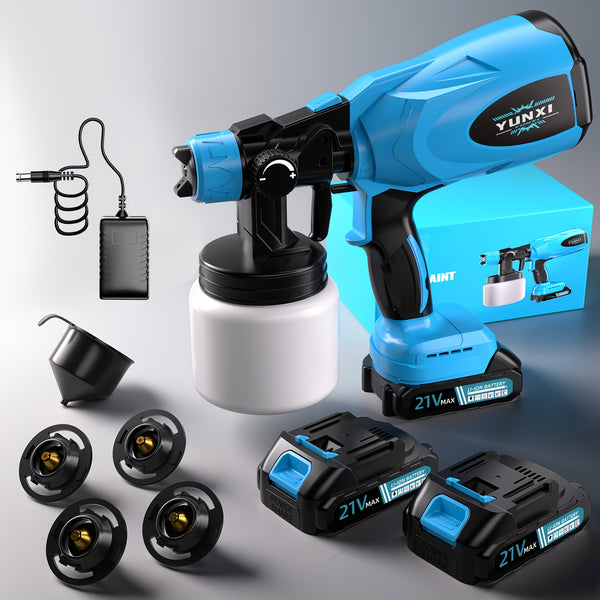 High Pressure and Low Flow HVLP Spray Gun, Suitable for Indoor and Outdoor Walls, Wood, Fences, Decks, Furniture - Including Adjustable Spray Mode and Ergonomic Design, Simple, Portable and Wireless, Suitable for Family Christmas Gifts.