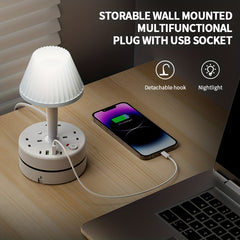 A 3-port Power Board/power Socket/power Strip with 2 USB-A And 2 USB-C Ports, Equipped with A Desk Lamp, Compatible with 220V-240V, Maximum Power 3250W, 13A, 1.8m Cable, Suitable for Home, Kitchen, Outdoor, Hotel, Office, Cruise Vacation