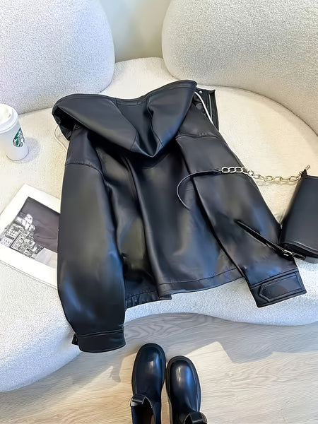 Women's Black Hooded Jacket