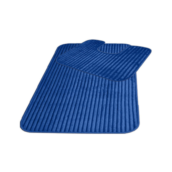 2 Piece VERTICAL Bath Mat Set Extra Soft Easy Care Plush Bath Rug + Toilet Mats Super Absorbent Non Slip Bathmat for Bathroom Toilet Shower