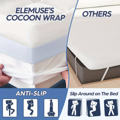 7.62cm (2+1) Luxury Mattress Topper - Dual Layer Design with Cooling Gel, Soft Down Alternative Pillowtop, And Breathable Cover for Pressure , Temperature Regulation, And Ultimate Comfort Support