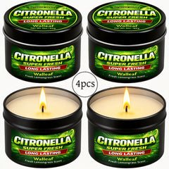 1/4/6pcs Outdoor Citronella (Lemongrass) Scented Candle, Long Lasting Fresh Aroma, Summer Garden Patio Balcony Deck Camping Candle, Black Tin Outdoor Fragrance Candle, Gift for Friends Family Housewarming Evening Use
