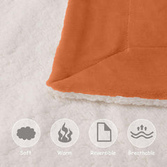 1pc Luxurious Double-Sided Sherpa Throw Blanket – Soft, Warm & Cozy Contemporary Blanket, Machine Washable, Perfect for Couch, Bed, Office & Travel, Ideal Gift