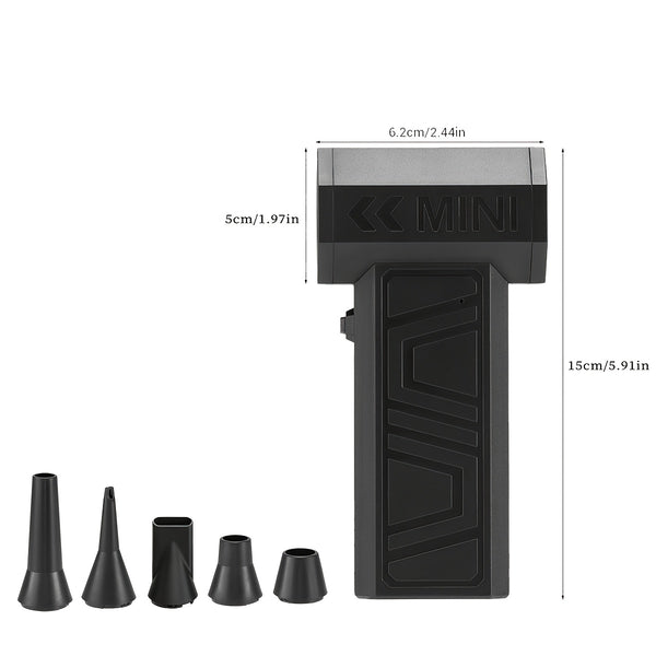 Compressed Air Dust Collector, 120W High-power Violent Fan, Built-in 2400mAh Battery Rechargeable Air Blower, with 140, 000 Rpm High-speed Turbine Fan, with 3 Speed Settings, Handheld Hair Dryer, Suitable for Computer Keyboards, Cars, Homes.