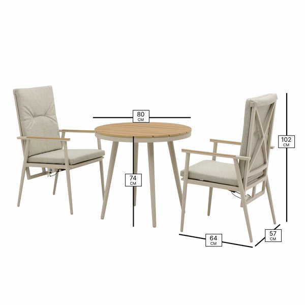 Bramblecrest Wisely 3 Piece Recliner Patio Set in Mocha