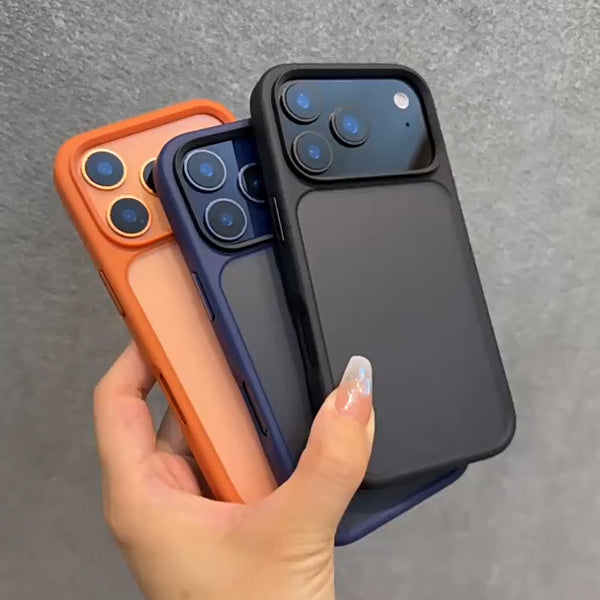 Phone Case - Luxury Matte Orange Shockproof Case for Iphone 17 Pro Max 17 Pro Transparent Back Cover Anti-Scratch Protective Phone Case
