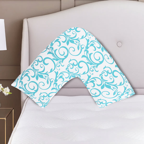 Printed V Pillow Cases Covers Easy Care Head Back Neck Maternity Support74x34cm