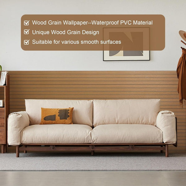 Self-Adhesive Wood Effect Wallpaper 3D Wood Panel Vinyl Wrap Peel and Stick Waterproof Sticky Back Plastic for Walls Furniture Cabinets 40cm x 300cm