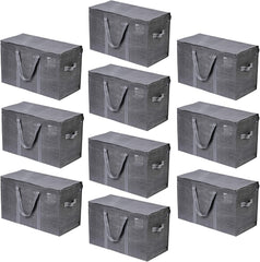 VENO 8 Pack Extra Large Moving Storage Bags with Zips, Heavy-Duty Organizer Tote, Moving Box Alternative, Packing Supply, Clothes Storage Bin, Tag Pocket for Label, Water-Resistant (Clear, 8 Pack)