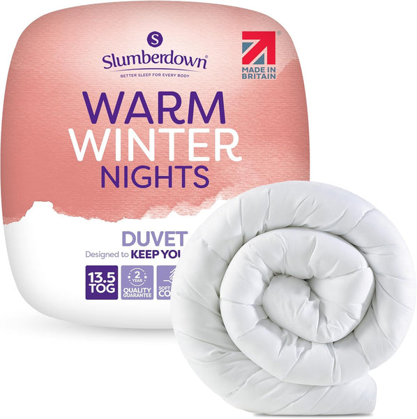 Slumberdown Warm Winter Nights Double Duvet 13.5 Tog - Thick & Cosy Quilt for Cold Weather | Soft Touch Cover, Non-Allergenic, Machine Washable, Uk-Made Bedding (200 X 200Cm)