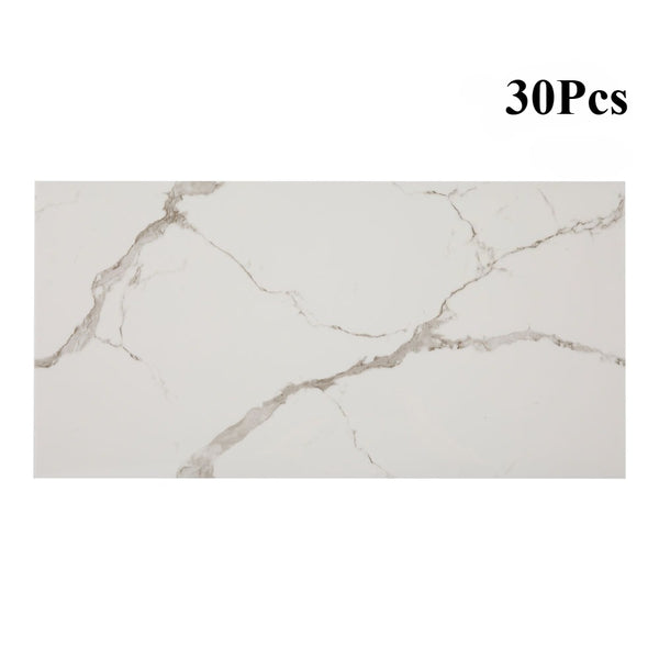 10/20/30/40 Pack Luxury Marble Effect Self-adhesive Floor Tiles 60x30cm, 2mm Thicken Vinyl Flooring Tiles Wall Stickers, Removable PVC Wall Decals, Suitable for Living Room, Bedroom, Kitchen Backsplashes, Bathroom, Office, Background Walls, Easy To Instal