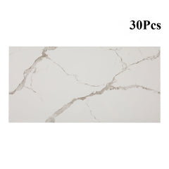 10/20/30/40 Pack Luxury Marble Effect Self-adhesive Floor Tiles 60x30cm, 2mm Thicken Vinyl Flooring Tiles Wall Stickers, Removable PVC Wall Decals, Suitable for Living Room, Bedroom, Kitchen Backsplashes, Bathroom, Office, Background Walls, Easy To Instal