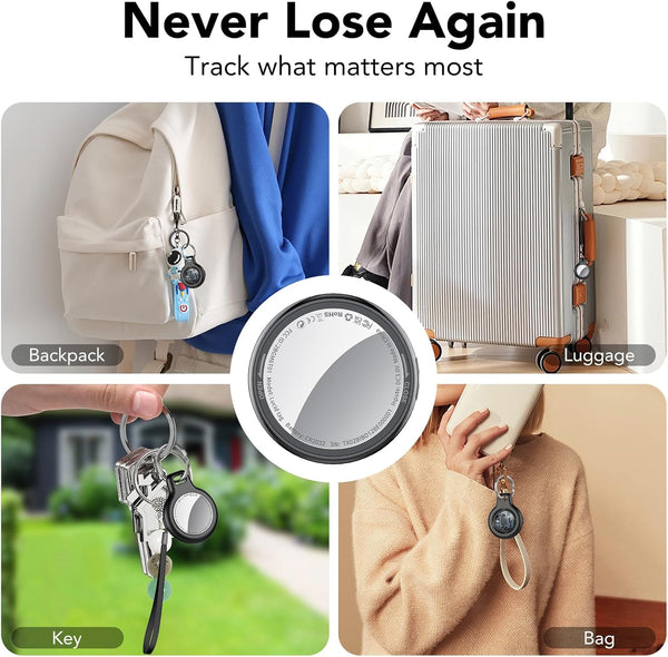 Air Tag Tracker Bluetooth Item Finder-4 Pack, Compatible with Apple Find My APP (Ios Only), 100Db Beep Smart Tag, Replaceable Battery, Item Finder and Locator for Keys/Luggage/Bags/Wallets Etc., Black