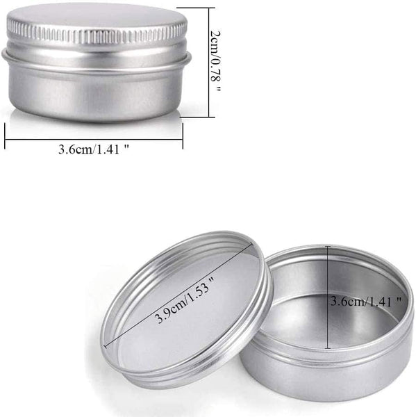 20Pcs 15 Ml Aluminium Tin Jars Empty Cosmetic Jars Sample Containers Pots Lip Balm Containers Small Tin Cans with Lids Travel Pots for Toiletries Travel Makeup Creams Powder Mineral DIY Candles
