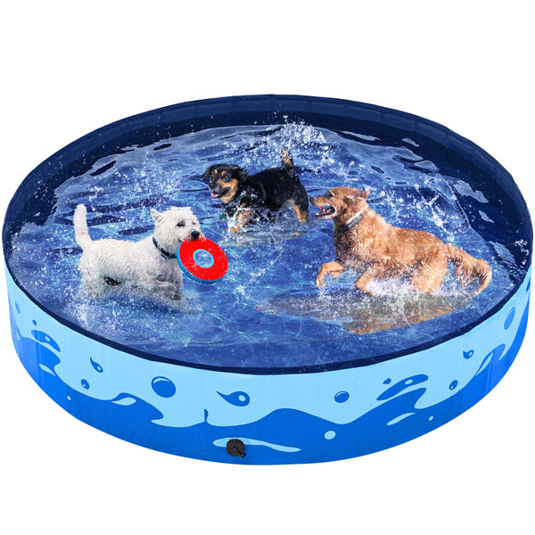 Costoffs Pet Pool Foldable Dog Swimming Pool, Pet Pool Portable Bathing Swimming Tub for Garden/Beach/Yard/Home, L/XL/XXL/XXXL, Blue/Grey/Black/Ocean Blue