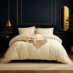 100% Duvet Cover Set 3pcs – Soft Breathable Quilt Cover with 2 Pillowcases, Hotel Quality Natural Bedding Set for All Seasons