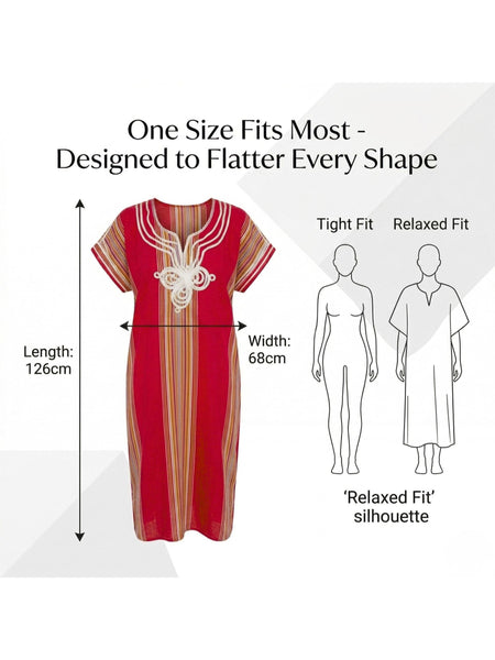 Women Boho Kaftan Dress Long Embroidered Beach Cover Up Lightweight Summer Kaftan Maxi Dress Loose Fit Swimwear Cover Up Holiday Beachwear Gandouri
