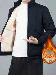 Men's 2pcs Casual Set: Fleece-Lined Thickened Jacket and Pants. Heavyweight Winter Sportswear with Zippered Cardigan Jacket, Fleece-Lined Warm Outerwear, Lamb's Lining. Matching Couple's Outfit for Men and Women. Leak-Proof Top and Pants with Elastic