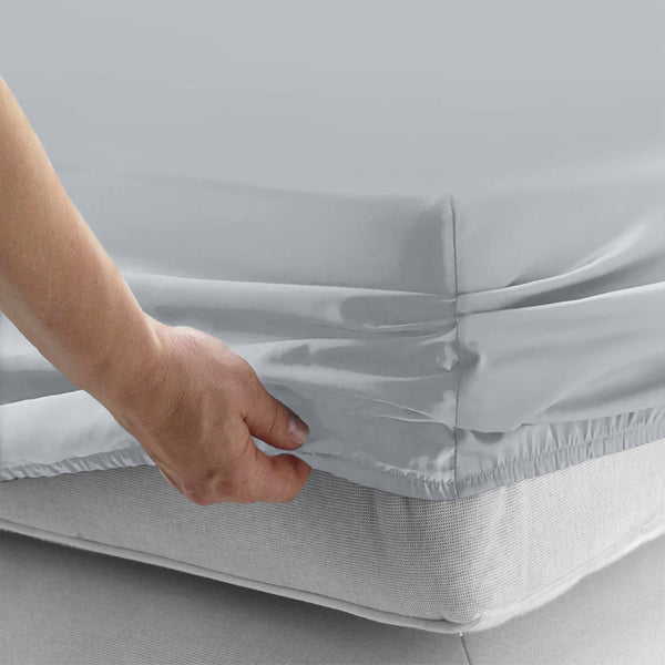 40cm Extra Deep Fitted Sheet – Solid Color Deep Pocket Sheet, Soft & Breathable Microfiber Bedding, All Seasons, Hotel-Quality, Machine Washable, Single, Double, King & Super King Sizes