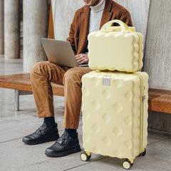 2pcs Luggage Set Cabin Suitcase, Lightweight Luggage Hard Shell Travel Trolley Case, Travel Suitcase Sets with Cup Holder and Hook, Carry on Hand Cabin Luggage with Beauty Case
