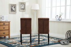 mcc direct Set of 2 Lined Fabric Dining Chairs With Solid Wooden Legs For Home & Commercial Restaurants